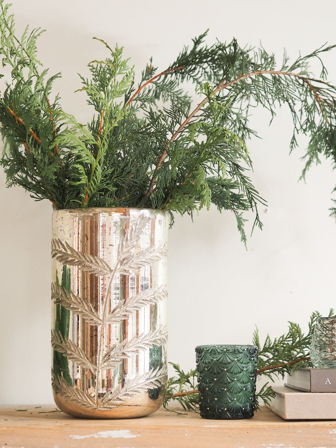 Botanica Mercury Glass Hurricane